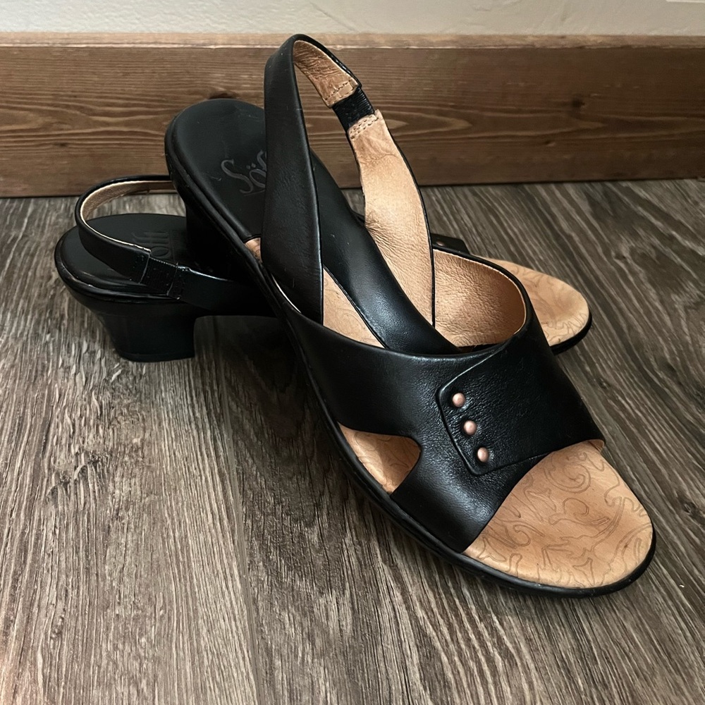 SOFT LITTLE HEAL BLACK SANDALS